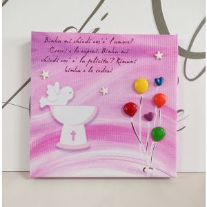 Magia 205 Quadretto-Bomboniera Comunione rosa